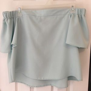 US 10- Topshop Off Shoulder Top (Mint Green)